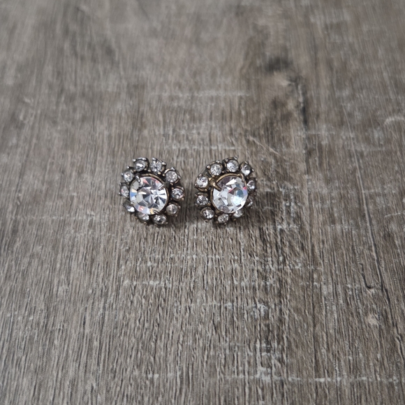 J. Crew Jewelry - Elegant Silver Crystal Stud Earrings